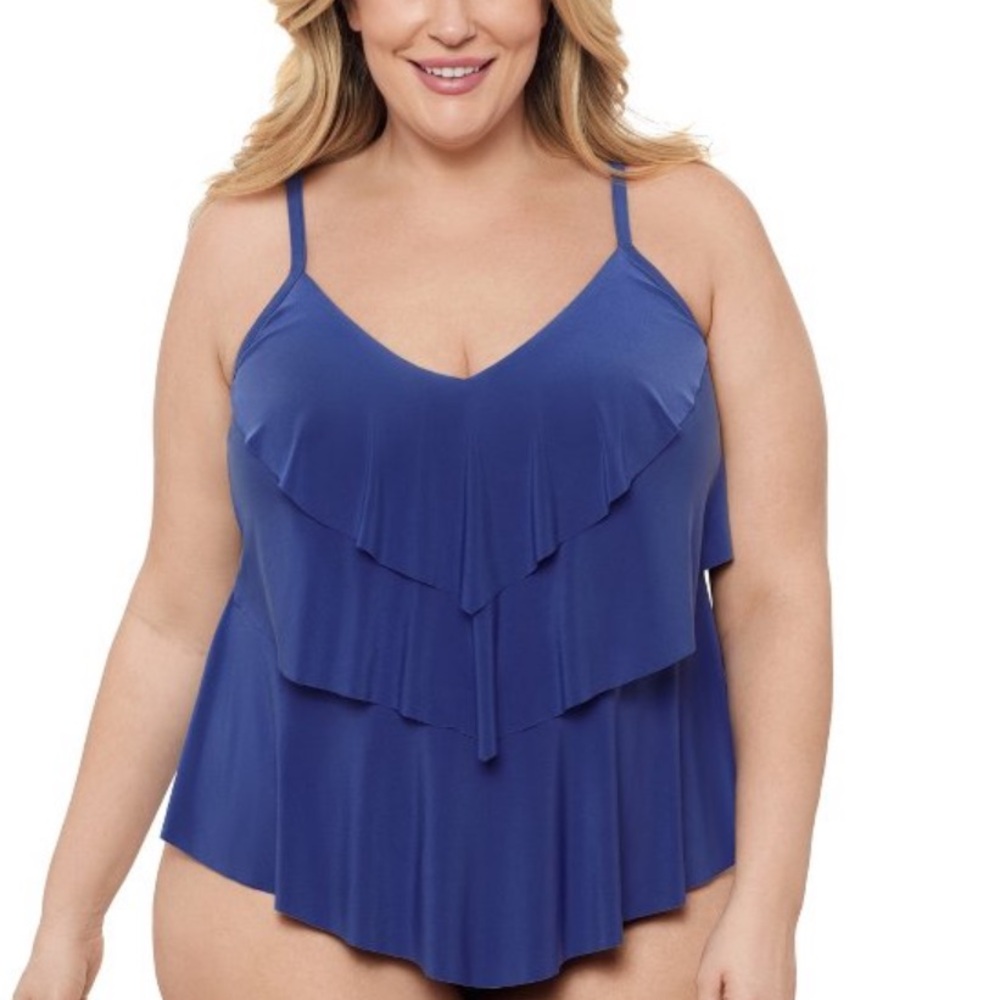 Women's Plus Triple Tier Tankini Top Size 1X